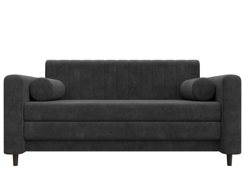 Диван прямой Лига-070, Велюр, BRUT 16 темно-серый