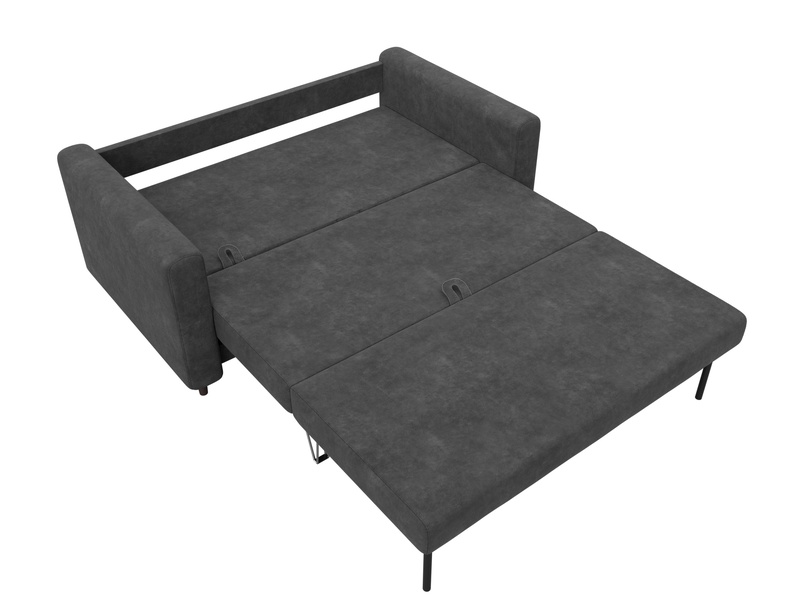 Диван прямой Лига-070, Велюр, BRUT 16 темно-серый