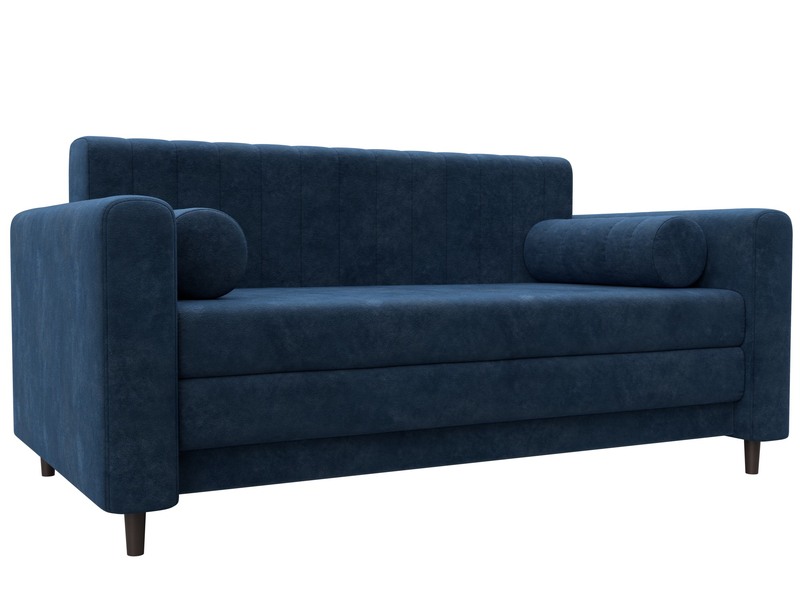 Диван прямой Лига-070, Велюр, BRUT 11 синий