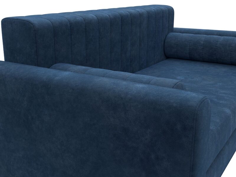 Диван прямой Лига-070, Велюр, BRUT 11 синий