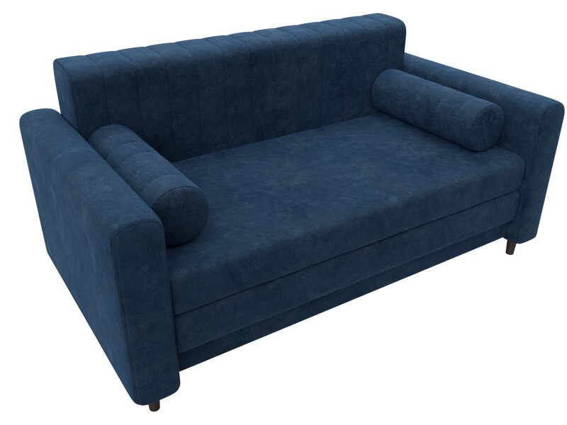Диван прямой Лига-070, Велюр, BRUT 11 синий