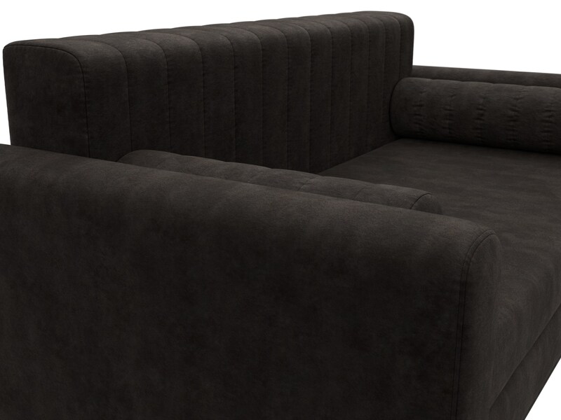 Диван прямой Лига-070, Велюр, BRUT 17 коричневый