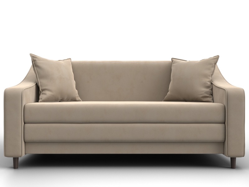 Диван прямой Лига-071, Велюр, SEVEN 729 бежевый