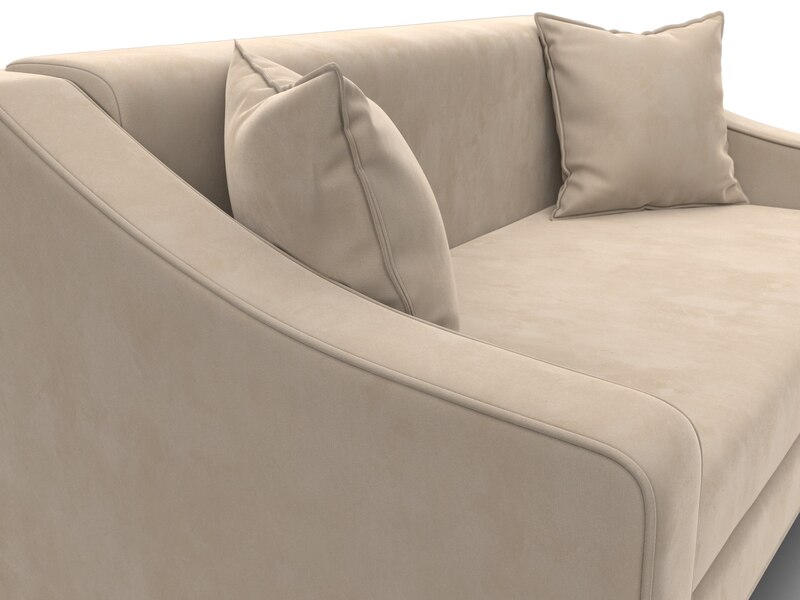 Диван прямой Лига-071, Велюр, SEVEN 729 бежевый