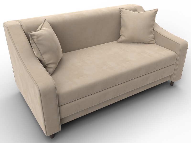 Диван прямой Лига-071, Велюр, SEVEN 729 бежевый