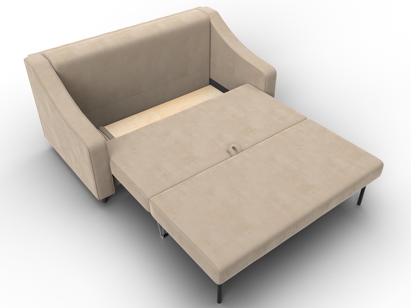 Диван прямой Лига-071, Велюр, SEVEN 729 бежевый