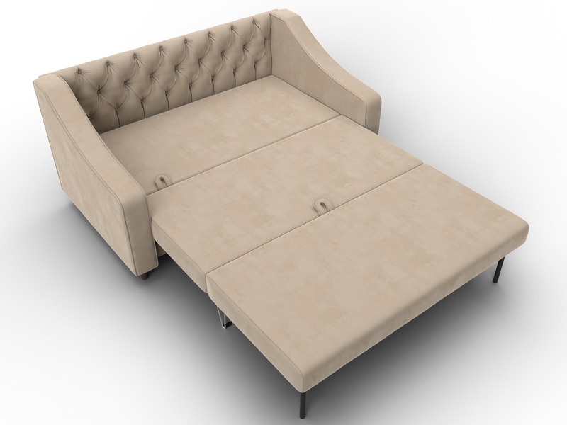 Диван прямой Лига-071, Велюр, SEVEN 729 бежевый