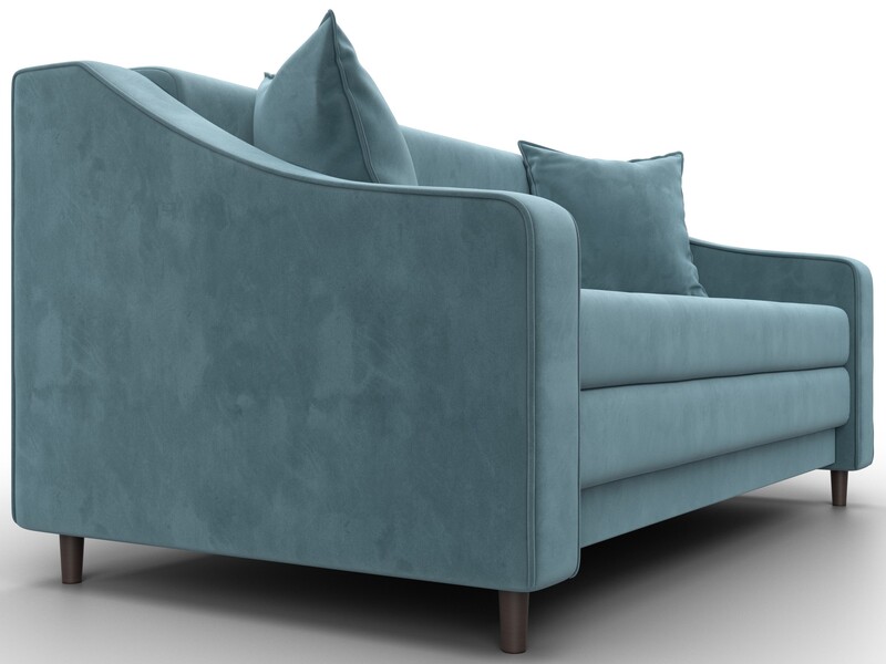 Диван прямой Лига-071, Велюр, SEVEN 113 бирюзовый
