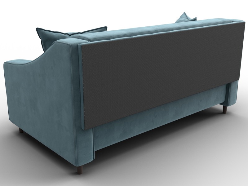 Диван прямой Лига-071, Велюр, SEVEN 113 бирюзовый