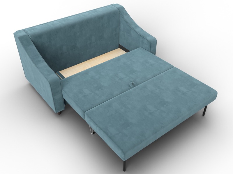 Диван прямой Лига-071, Велюр, SEVEN 113 бирюзовый