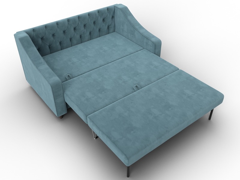 Диван прямой Лига-071, Велюр, SEVEN 113 бирюзовый