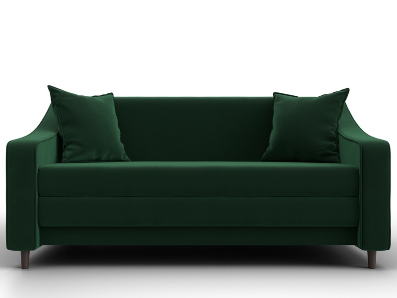 Диван прямой Лига-071, Велюр, SEVEN 626 зеленый