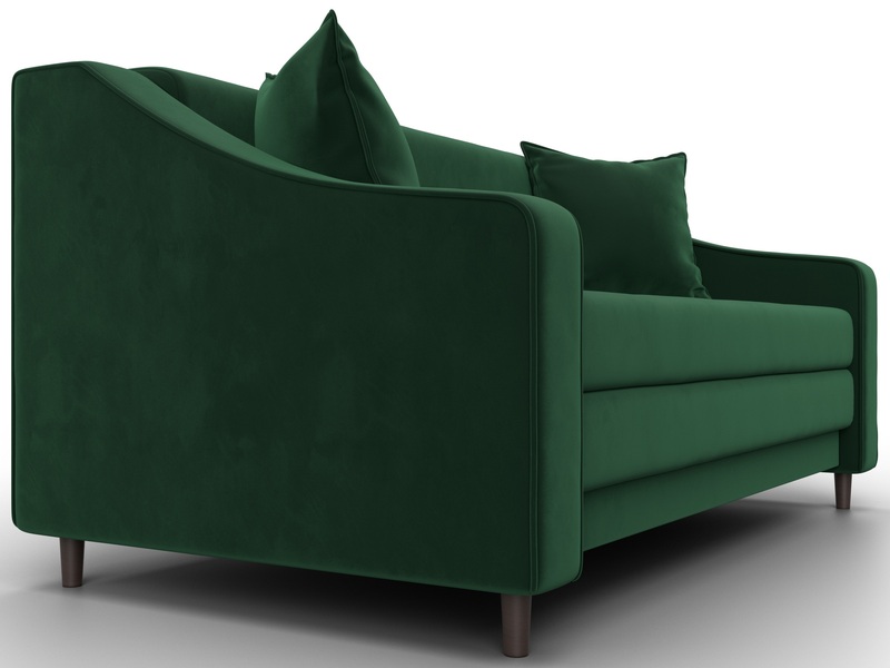 Диван прямой Лига-071, Велюр, SEVEN 626 зеленый