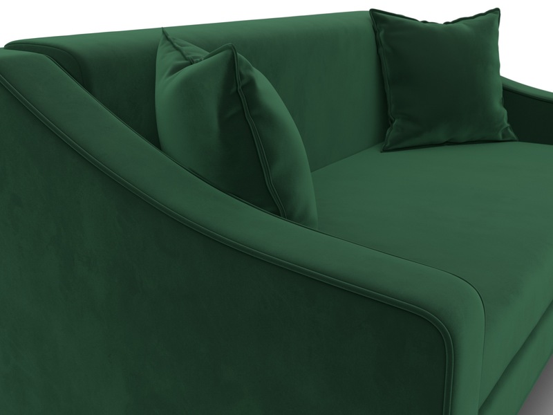 Диван прямой Лига-071, Велюр, SEVEN 626 зеленый
