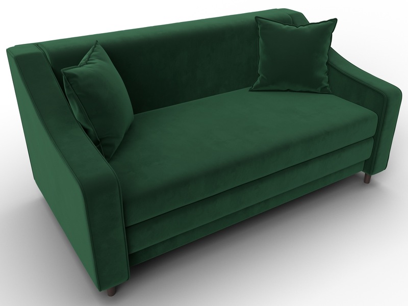 Диван прямой Лига-071, Велюр, SEVEN 626 зеленый