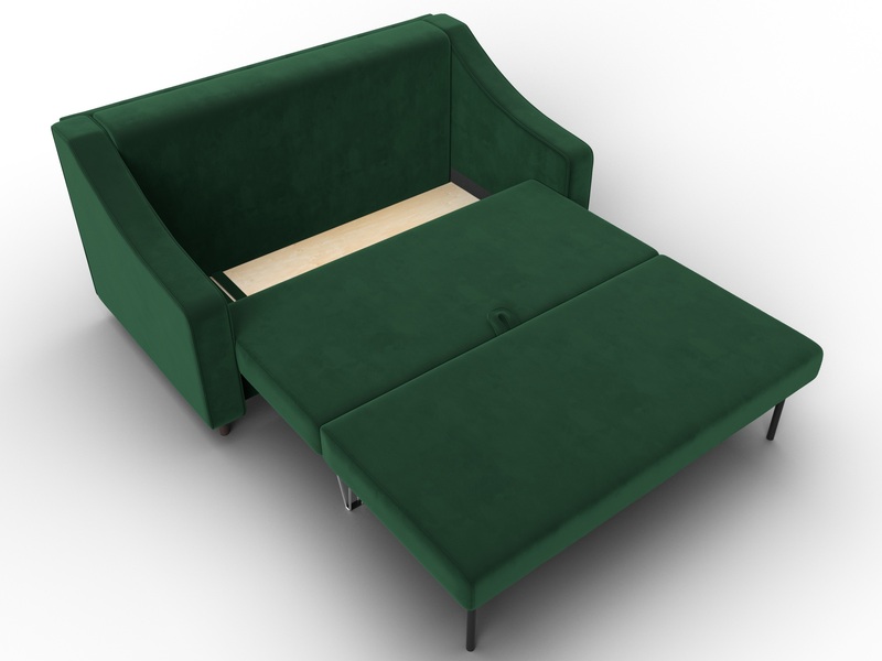 Диван прямой Лига-071, Велюр, SEVEN 626 зеленый