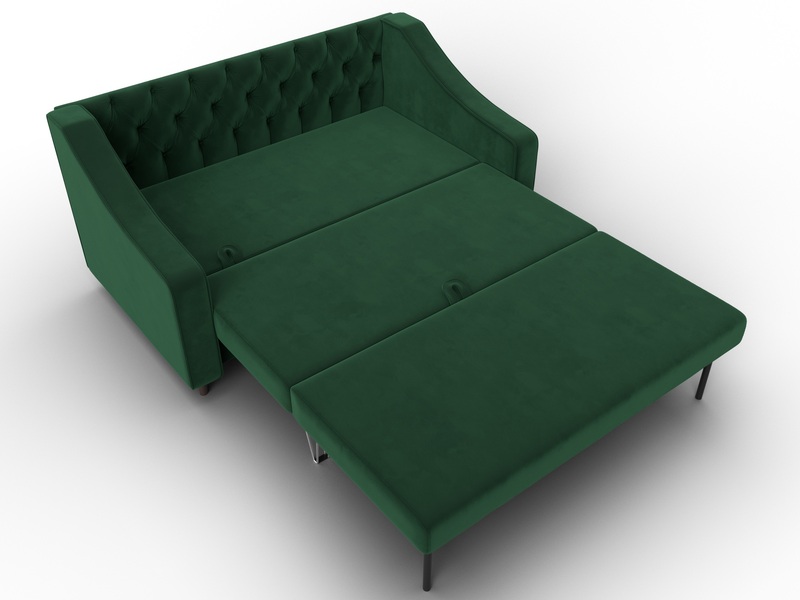 Диван прямой Лига-071, Велюр, SEVEN 626 зеленый