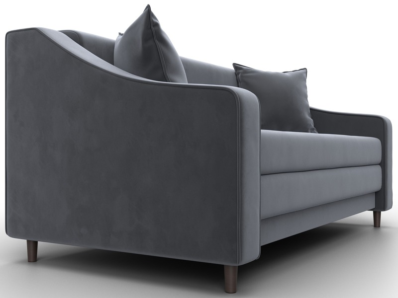 Диван прямой Лига-071, Велюр, SEVEN 17 серый