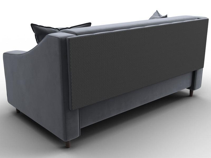 Диван прямой Лига-071, Велюр, SEVEN 17 серый