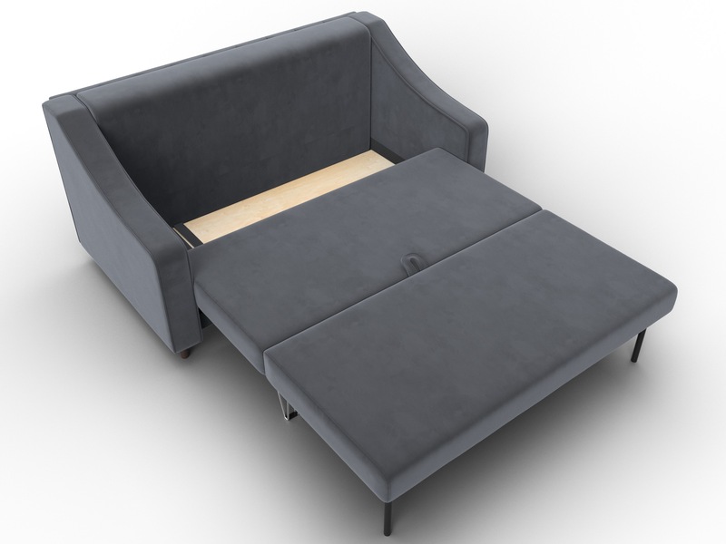 Диван прямой Лига-071, Велюр, SEVEN 17 серый