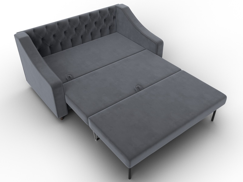 Диван прямой Лига-071, Велюр, SEVEN 17 серый