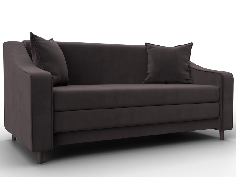 Диван прямой Лига-071, Велюр, SEVEN 727 коричневый