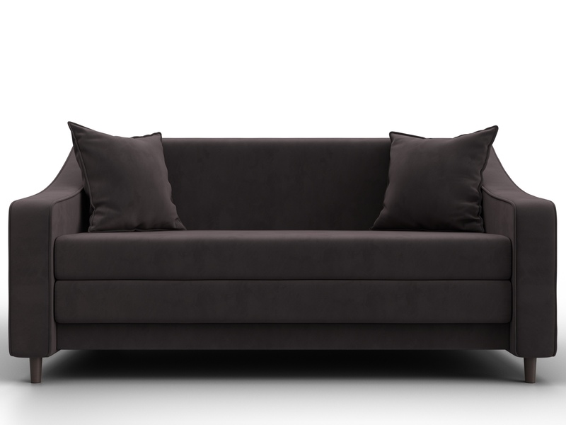 Диван прямой Лига-071, Велюр, SEVEN 727 коричневый