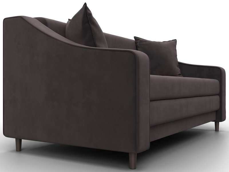 Диван прямой Лига-071, Велюр, SEVEN 727 коричневый