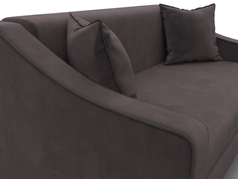 Диван прямой Лига-071, Велюр, SEVEN 727 коричневый