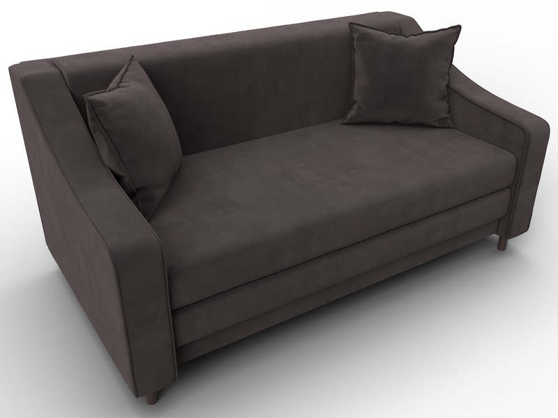 Диван прямой Лига-071, Велюр, SEVEN 727 коричневый