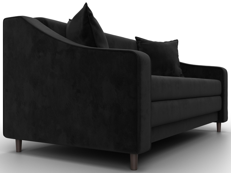 Диван прямой Лига-071, Велюр, SEVEN 35 черный