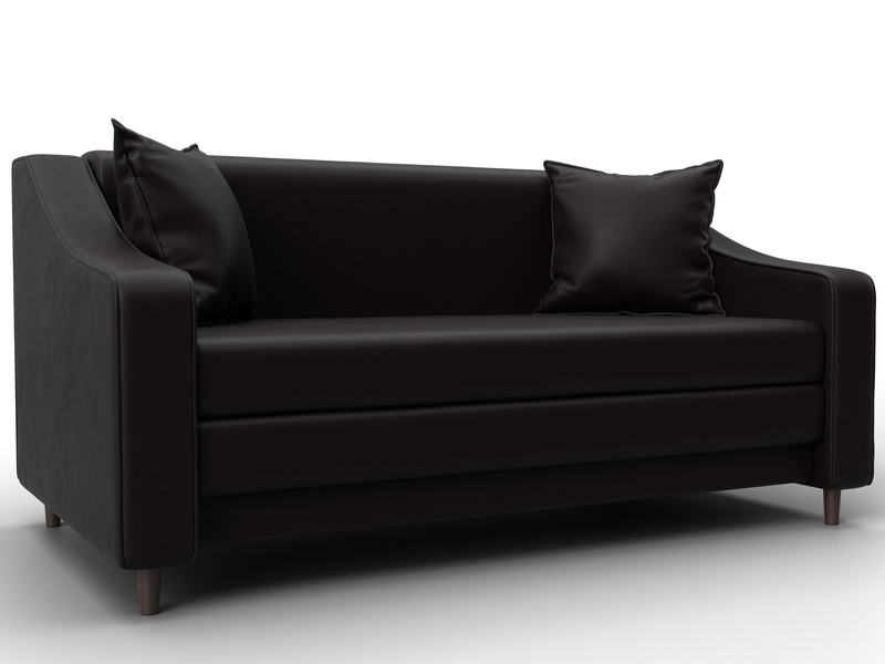 Диван прямой Лига-071, Экокожа, GRIFON 12 коричневый