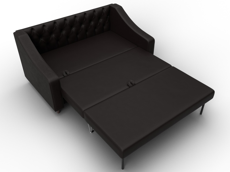 Диван прямой Лига-071, Экокожа, GRIFON 12 коричневый