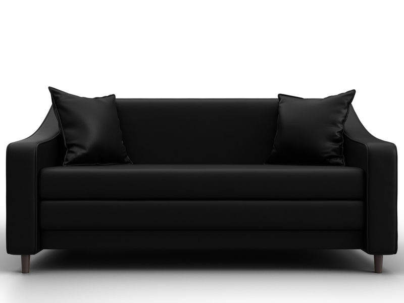 Диван прямой Лига-071, Экокожа, GRIFON 18 черный