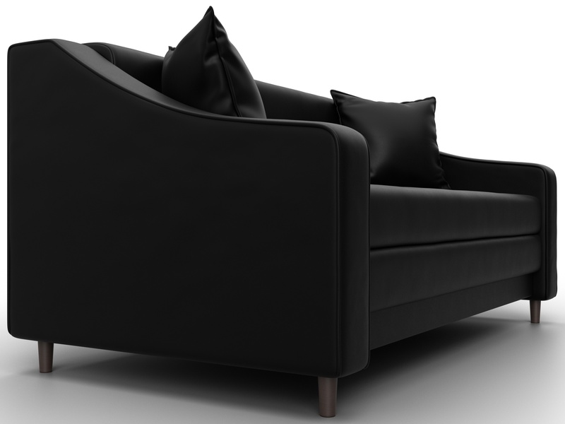 Диван прямой Лига-071, Экокожа, GRIFON 18 черный