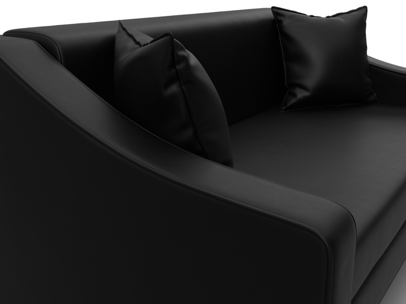 Диван прямой Лига-071, Экокожа, GRIFON 18 черный