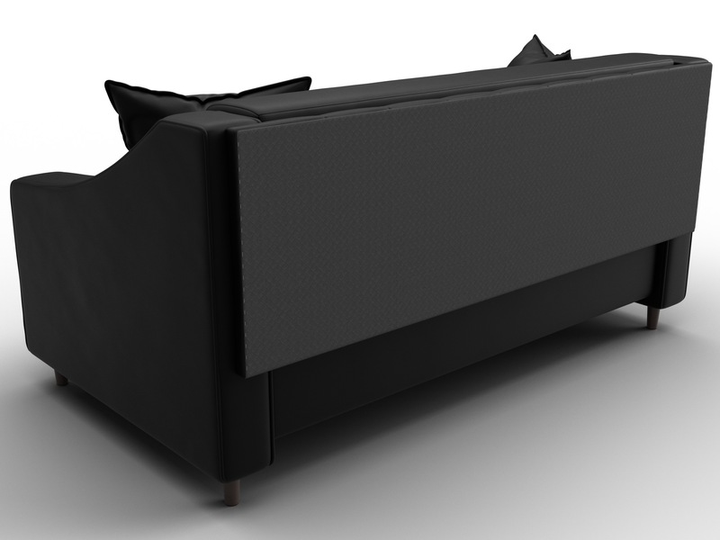 Диван прямой Лига-071, Экокожа, GRIFON 18 черный