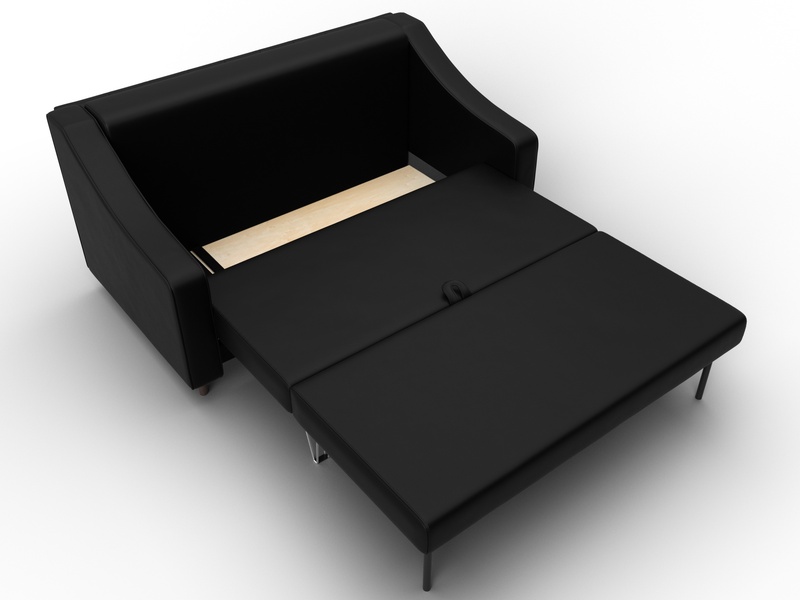 Диван прямой Лига-071, Экокожа, GRIFON 18 черный