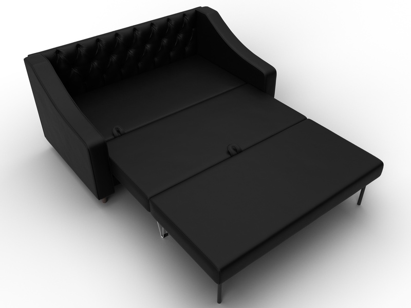 Диван прямой Лига-071, Экокожа, GRIFON 18 черный