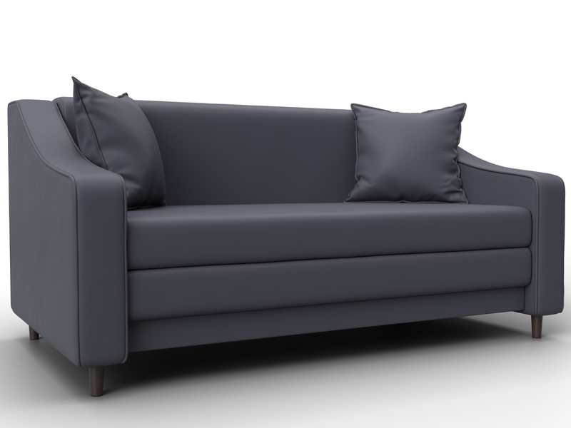 Диван прямой Лига-071, Экокожа, GRIFON 15 серый