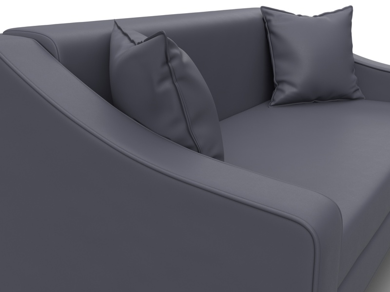 Диван прямой Лига-071, Экокожа, GRIFON 15 серый