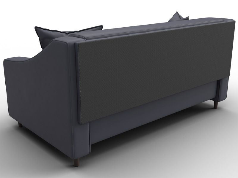 Диван прямой Лига-071, Экокожа, GRIFON 15 серый