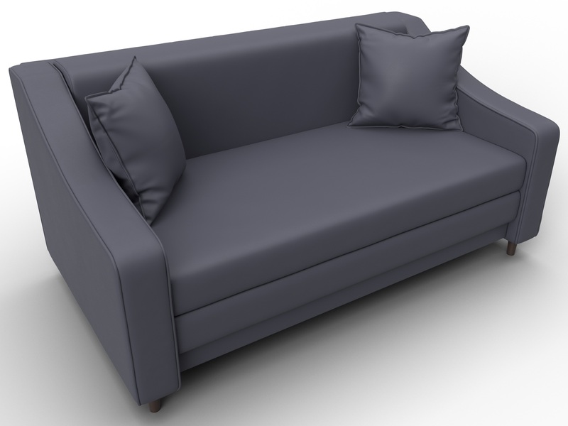 Диван прямой Лига-071, Экокожа, GRIFON 15 серый