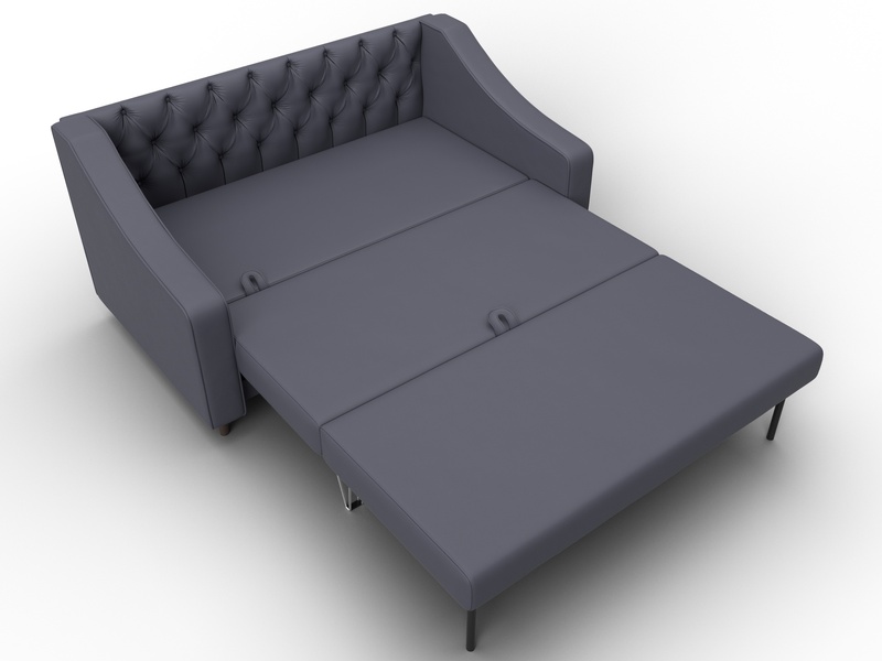 Диван прямой Лига-071, Экокожа, GRIFON 15 серый