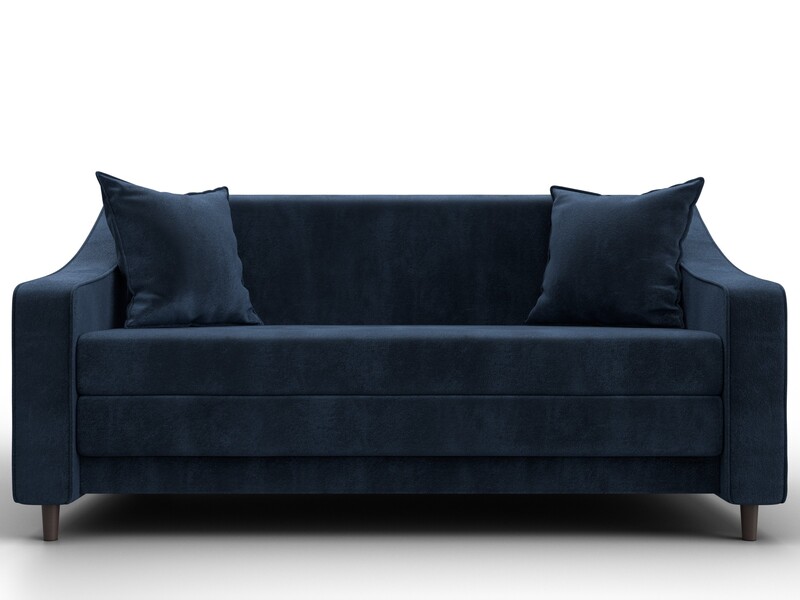 Диван прямой Лига-071, Велюр, TOWER 13 синий