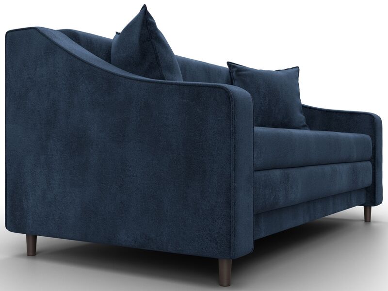 Диван прямой Лига-071, Велюр, TOWER 13 синий