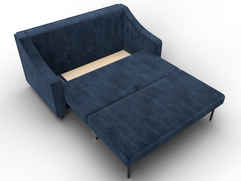 Диван прямой Лига-071, Велюр, TOWER 13 синий