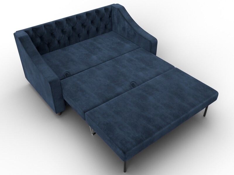 Диван прямой Лига-071, Велюр, TOWER 13 синий