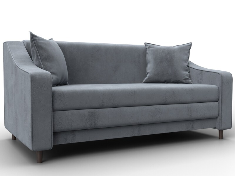 Диван прямой Лига-071, Велюр, TOWER 10 серый