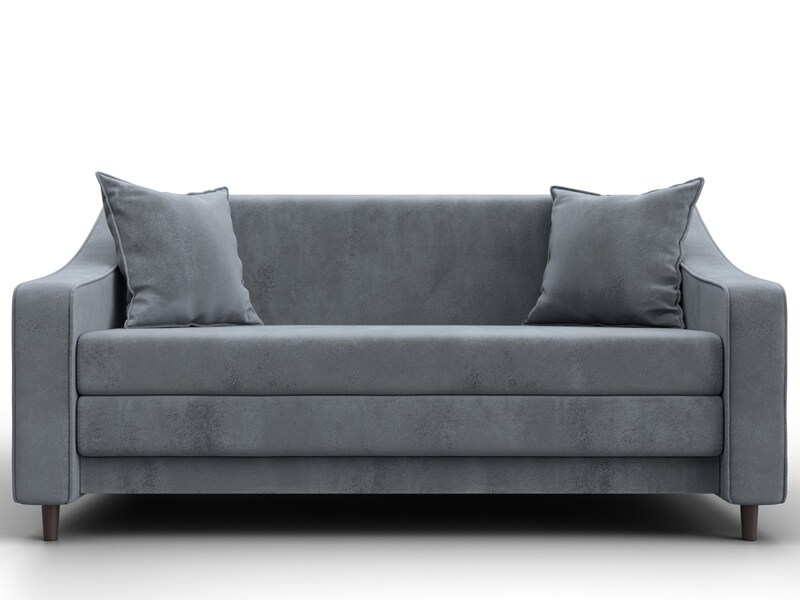 Диван прямой Лига-071, Велюр, TOWER 10 серый